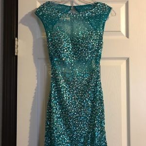 Teal mermaid formal